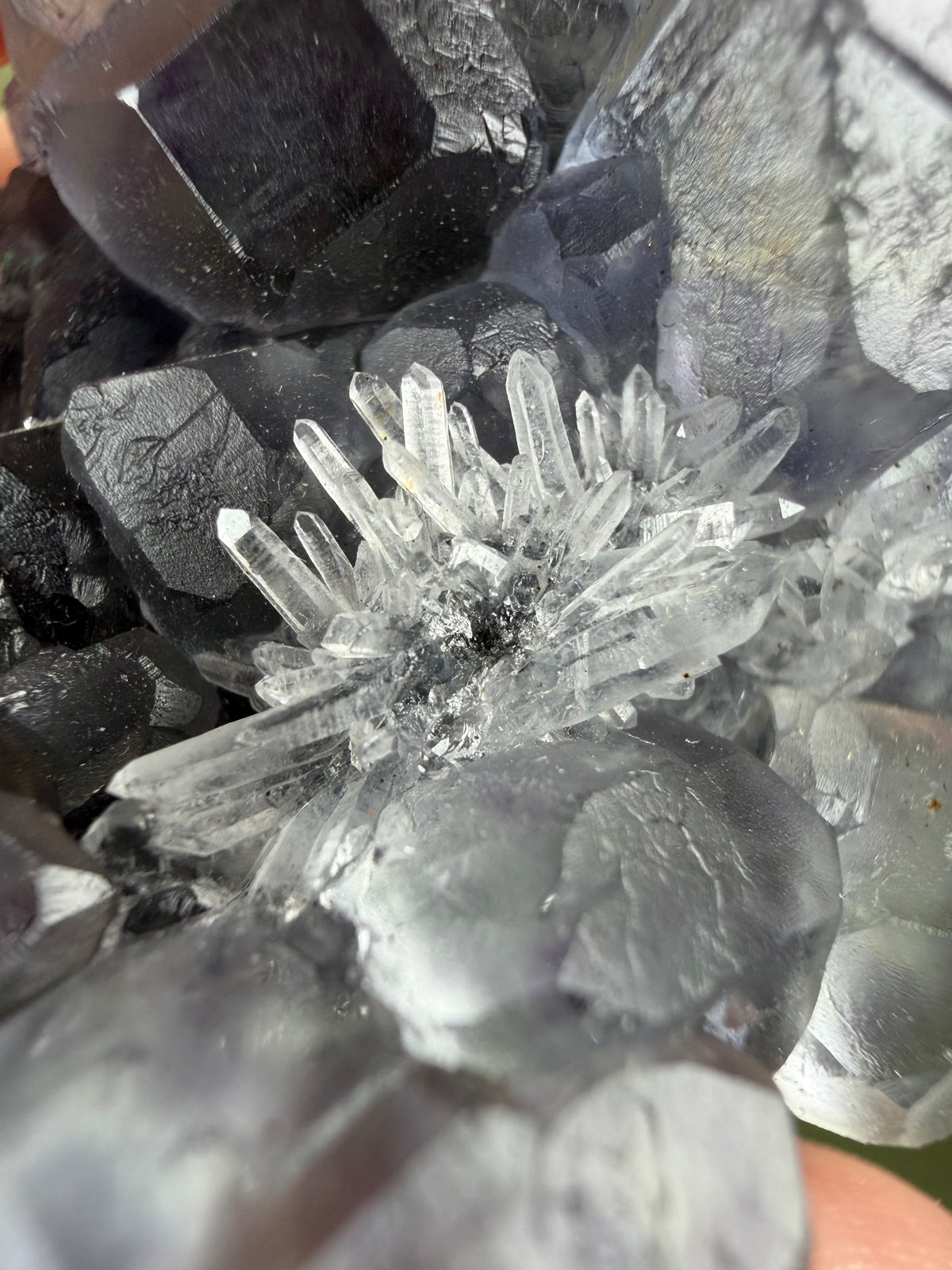Fluorite with Quartz - China