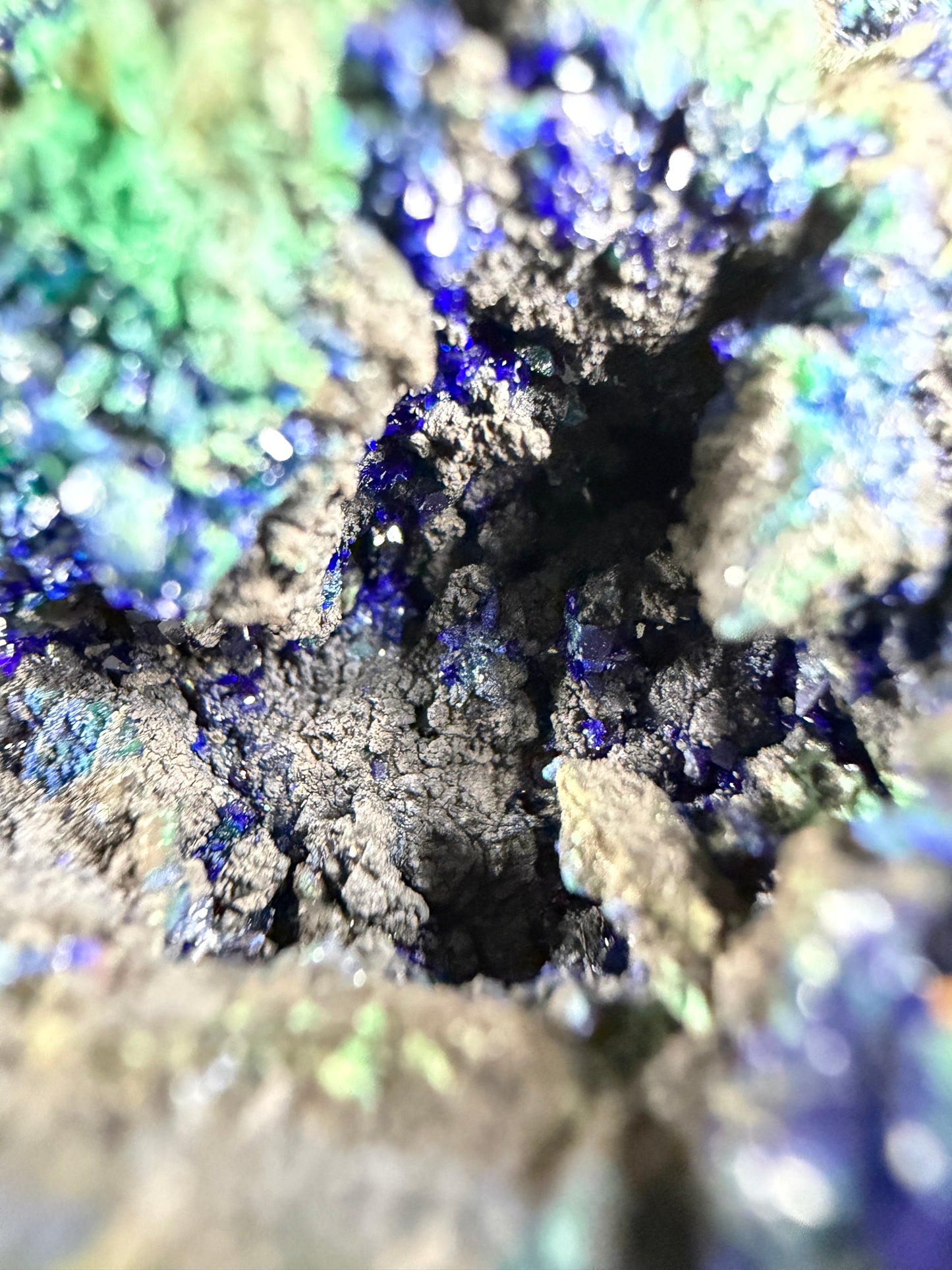 Azurite with Malachite - Laos