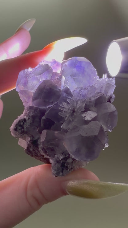 Fluorite with Quartz - China