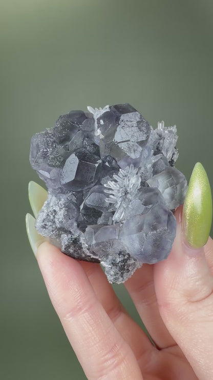 Fluorite with Quartz - China